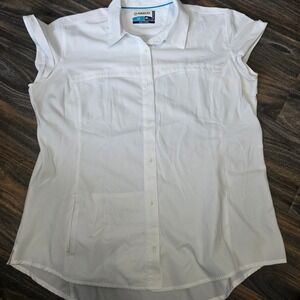 Magellan Outdoors Womens White Fishing Shirt with Zipper Pocket Size XXL
